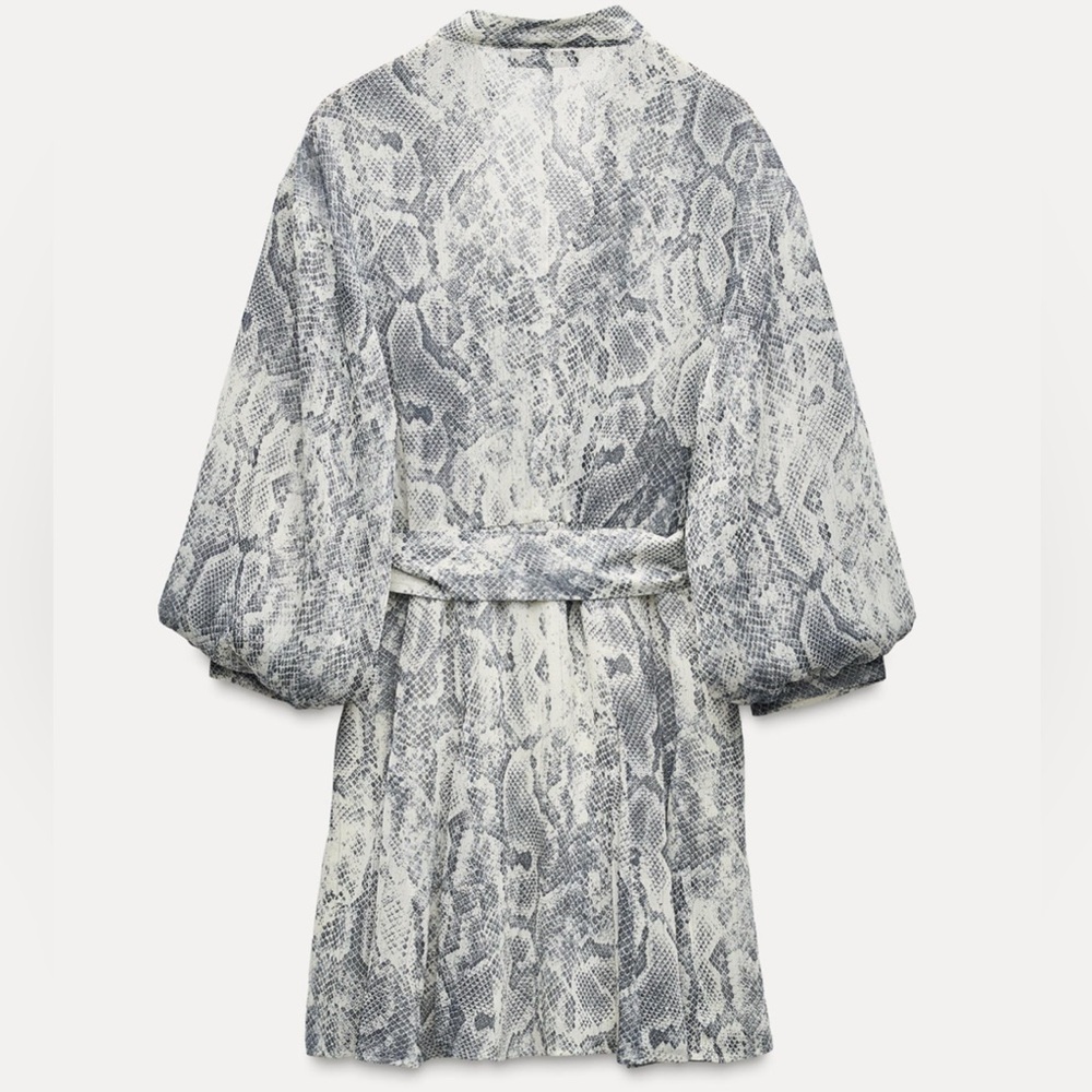 Nwt-Zara- METALLIC THREAD ANIMAL PRINT DRESS-Small - Picture 3 of 6